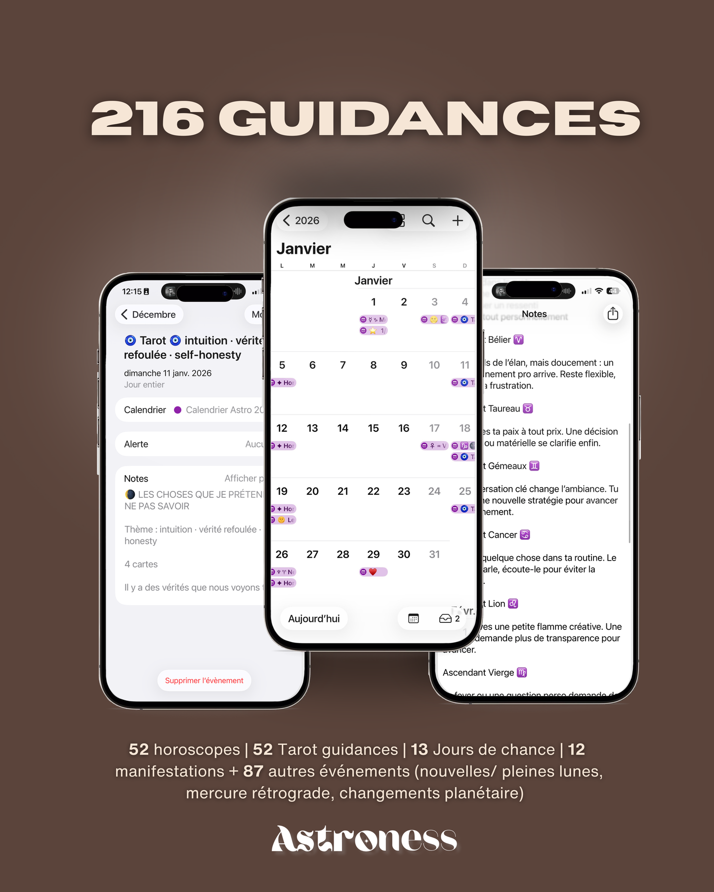 Calendrier digital astrologique 2026