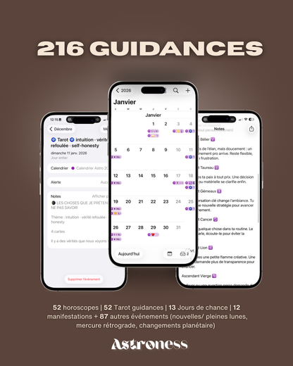 Calendrier digital astrologique 2026